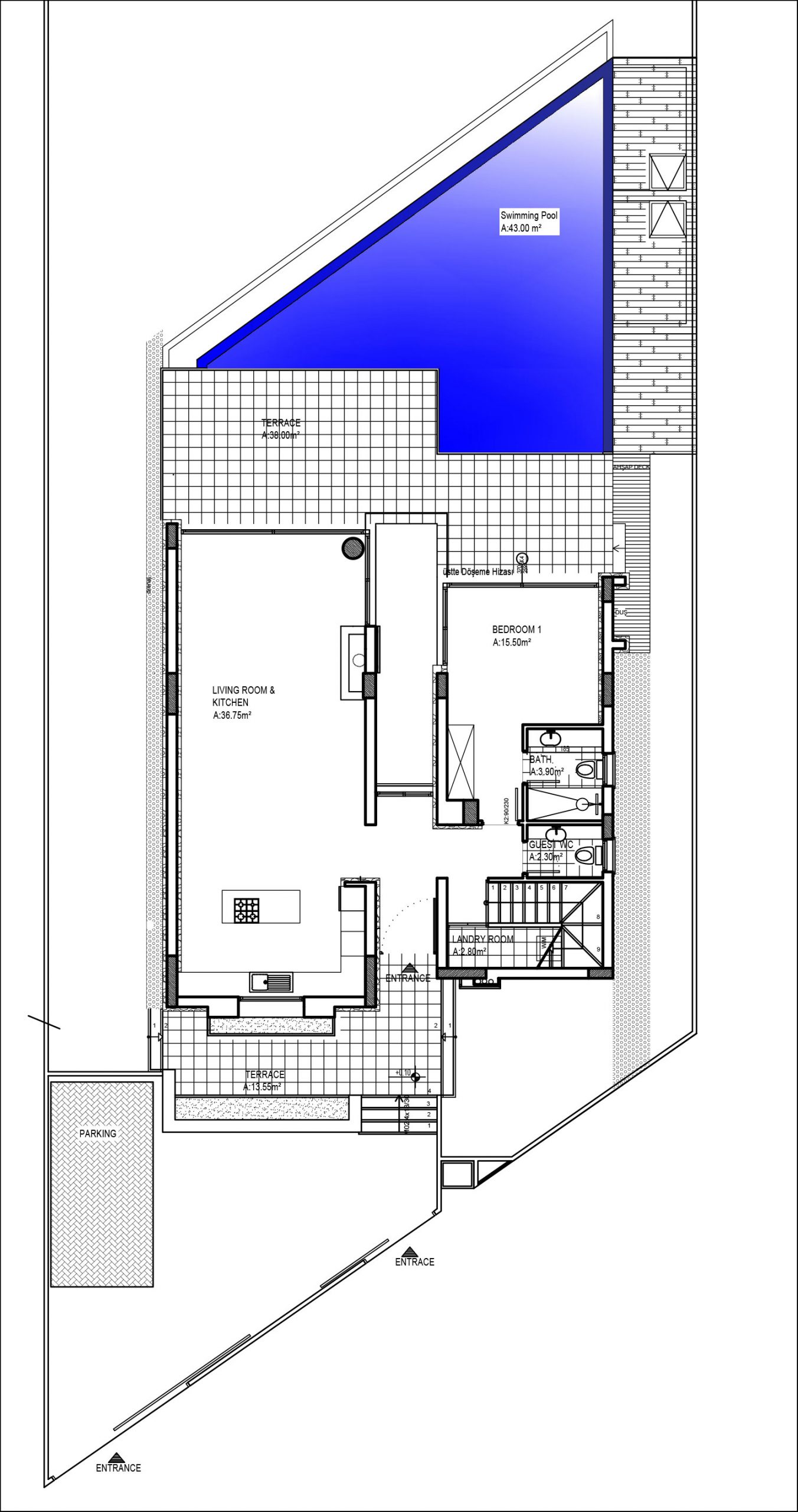 Living area, terrace & pool - Ground floor