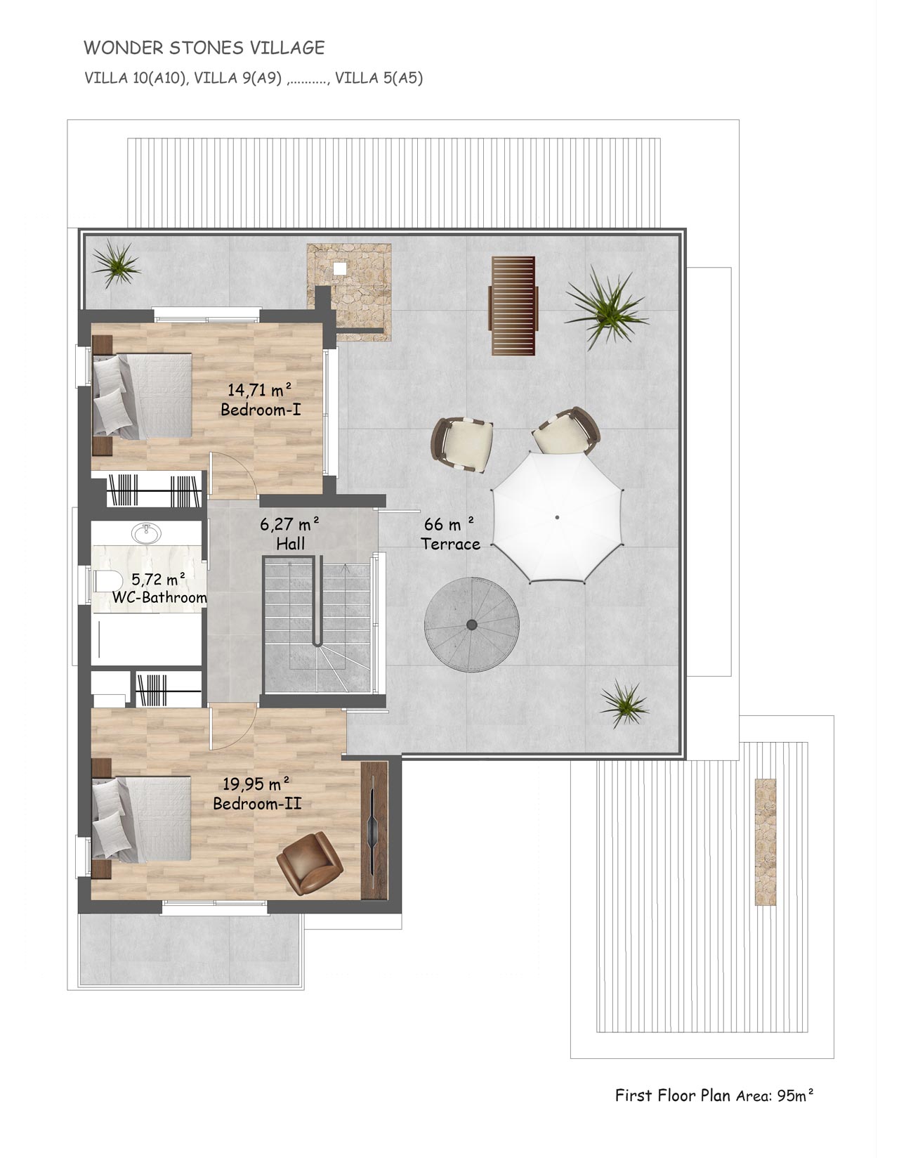 Floor Plan - 4 bedroom villa (5-10) / First floor