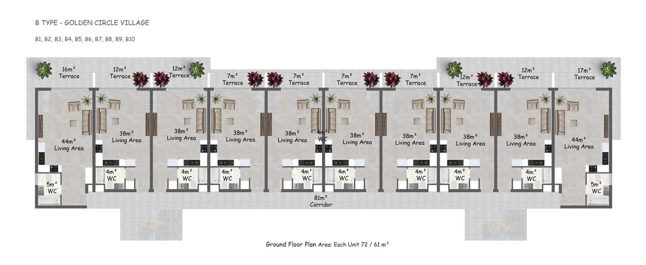 Floor Plan - 1 bedroom duplex garden apartment / ground floor