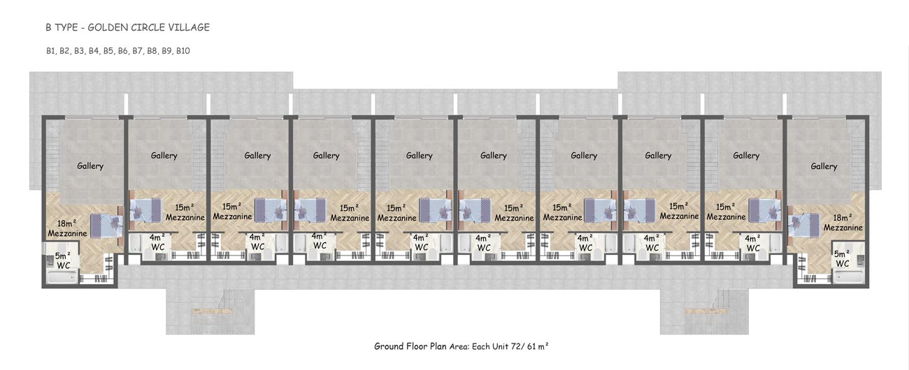 Floor Plan - 1 bedroom duplex garden apartment / mezzanine floor