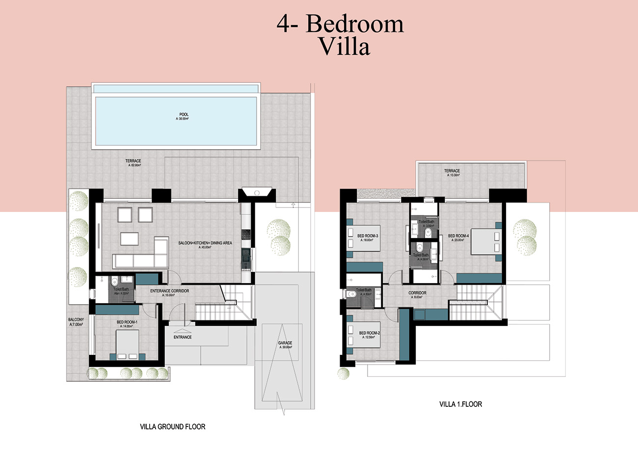 Floor Plan - 4 bedroom villa / V1-V4