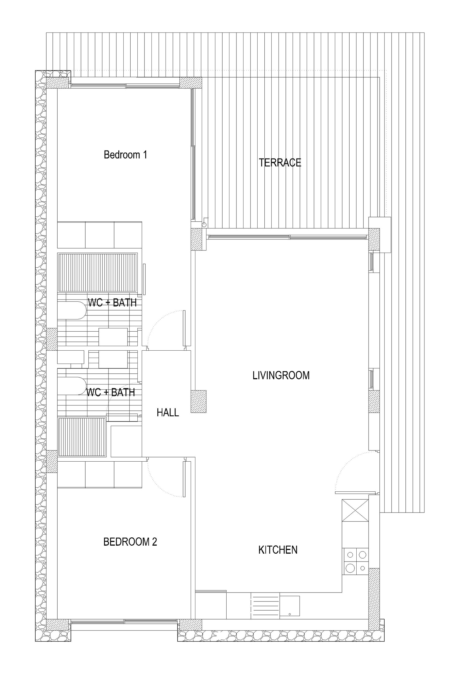 Floor Plan - Oasis 2 bedroom garden apartments