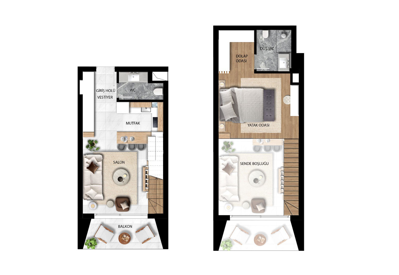 Floor Plan - One bedroom duplex penthouse