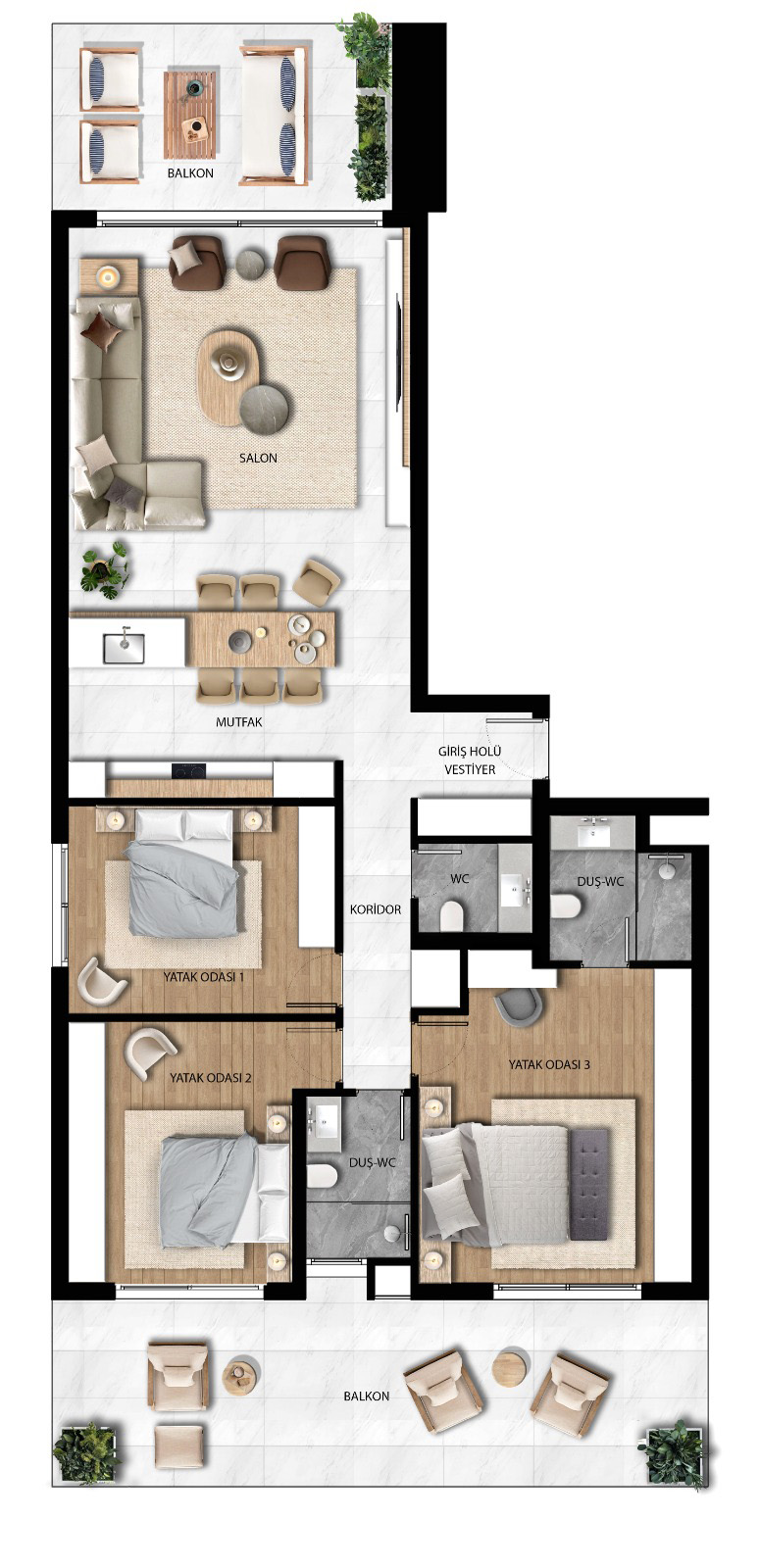 Floor Plan - Three bedroom apartment